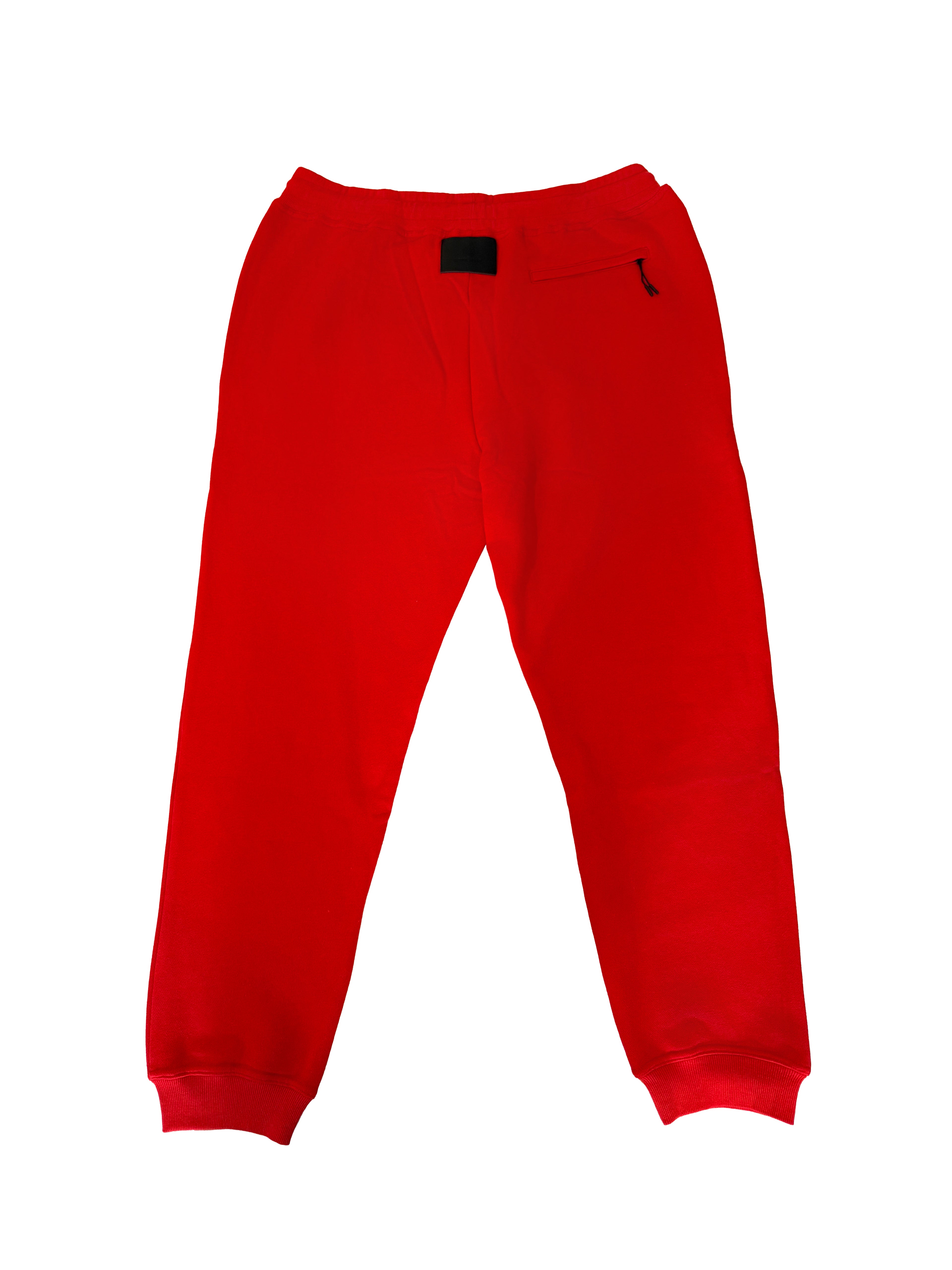 Red Flame VONN MARC Sweat suit sizes featuring bold graphics and a vibrant red color.