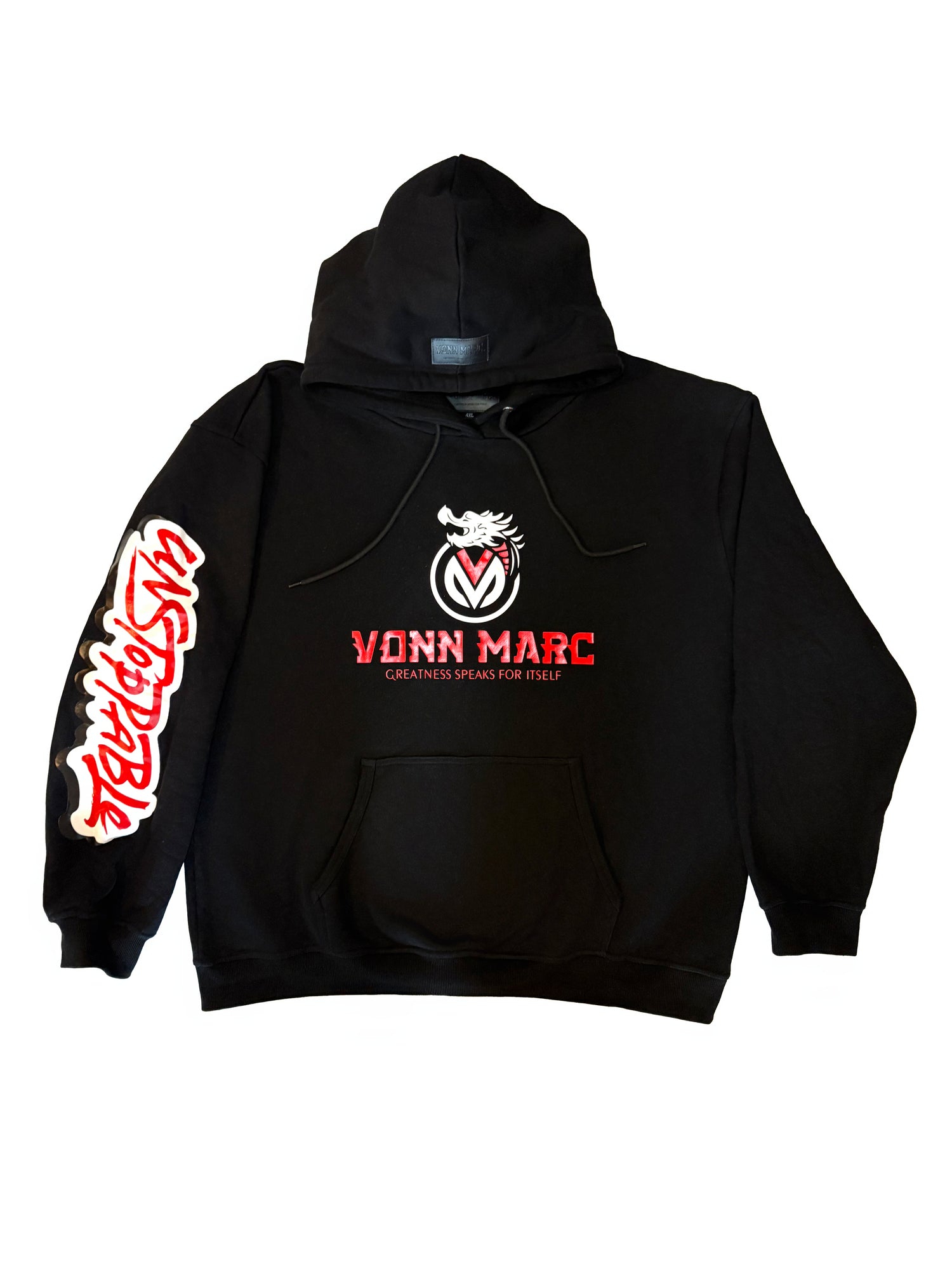 BLACK HOODIE WITH RED &amp; WHITE LOGO WITH SWEAT PANT 2 pockets and 2 Zipper pockets as well…$250.00 per set 