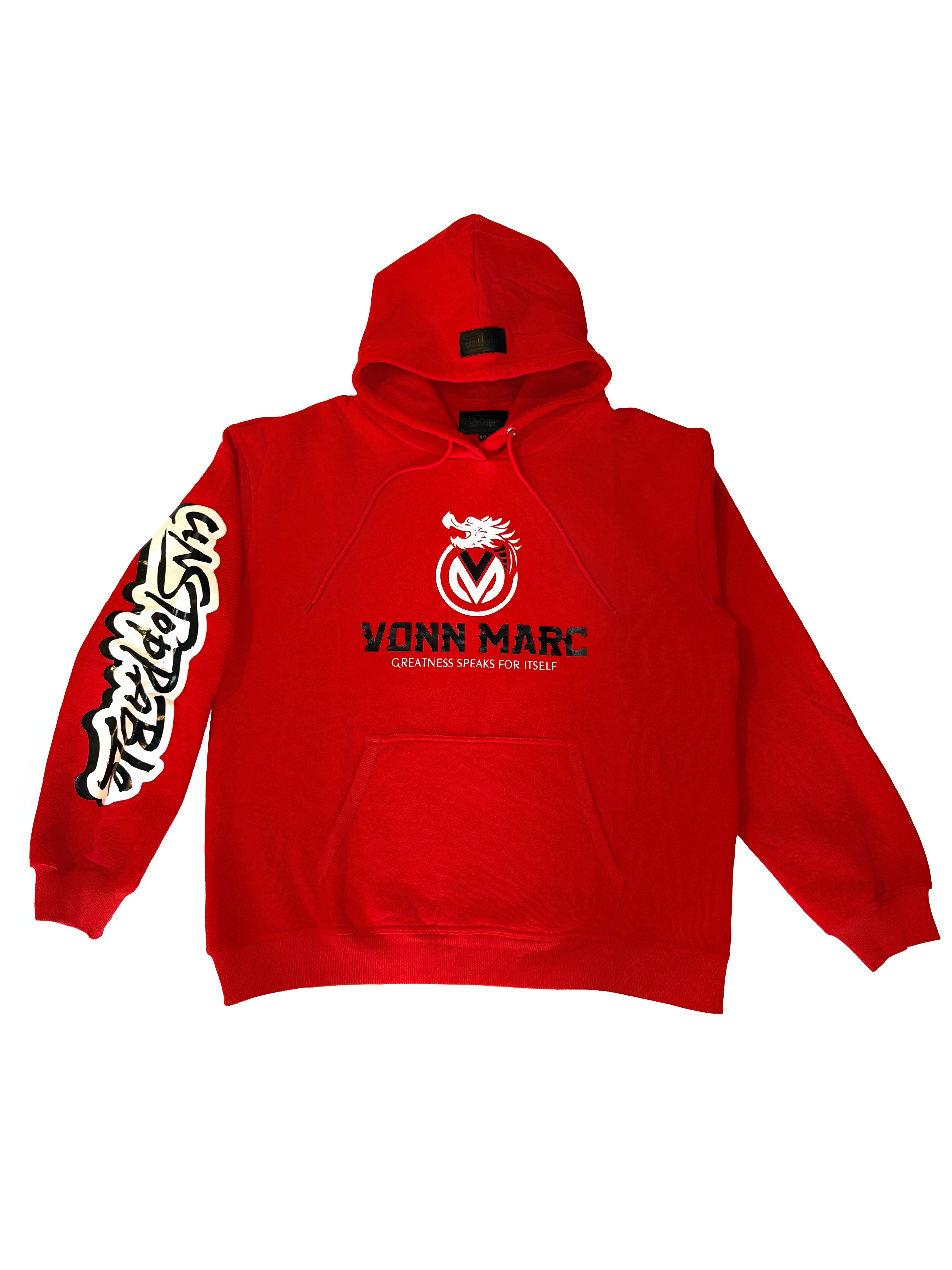 RED HOODIE WITH BLACK &amp; WHITE LOGO , SWEAT PANT 2 pockets and 2 Zipper pockets as well .. $250.00 per set