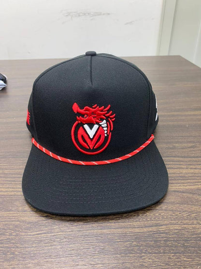 VONN MARC Black hat WITH RED &amp; White logo Adjustable belt…. $40.00 per hat 