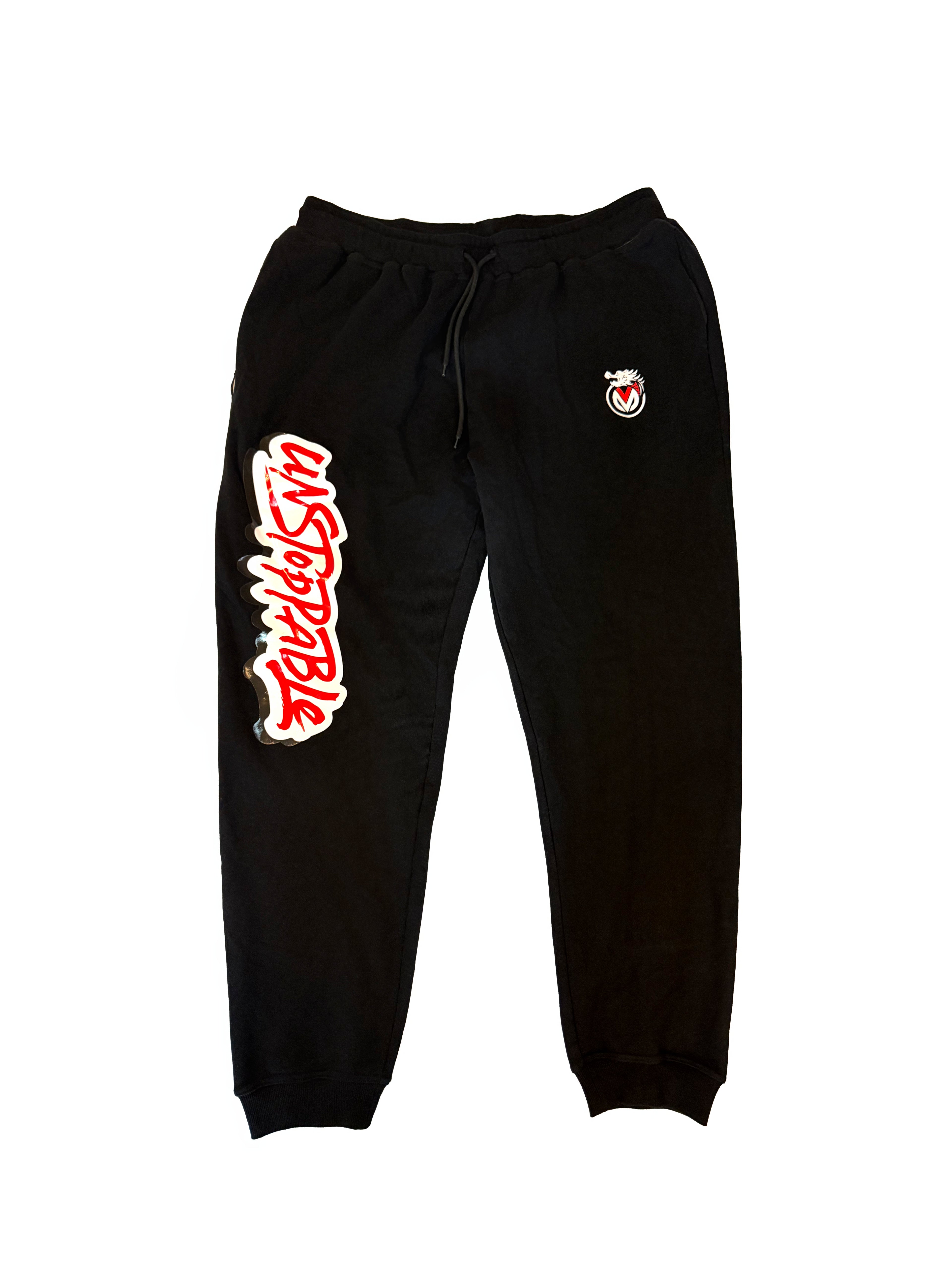 Black Hawk 100 cotton VONN MARC Sweat suit Small-4xl black jogger pants front view