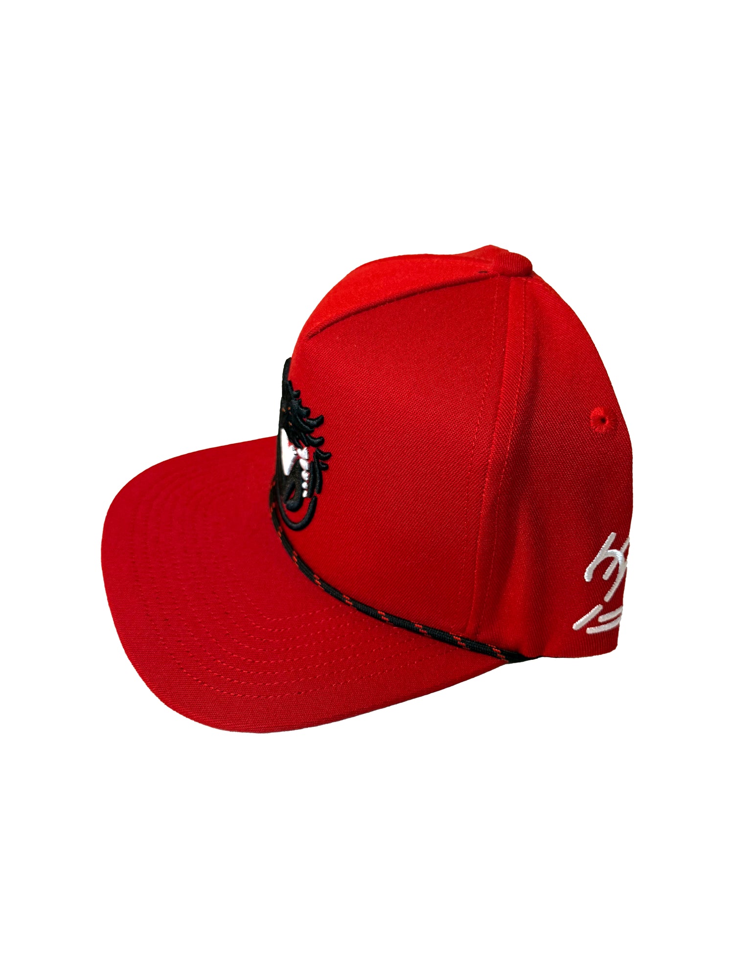Red Flame VONN MARC Cap - Official Street Wear showcasing a bold red design with featured embroidery.