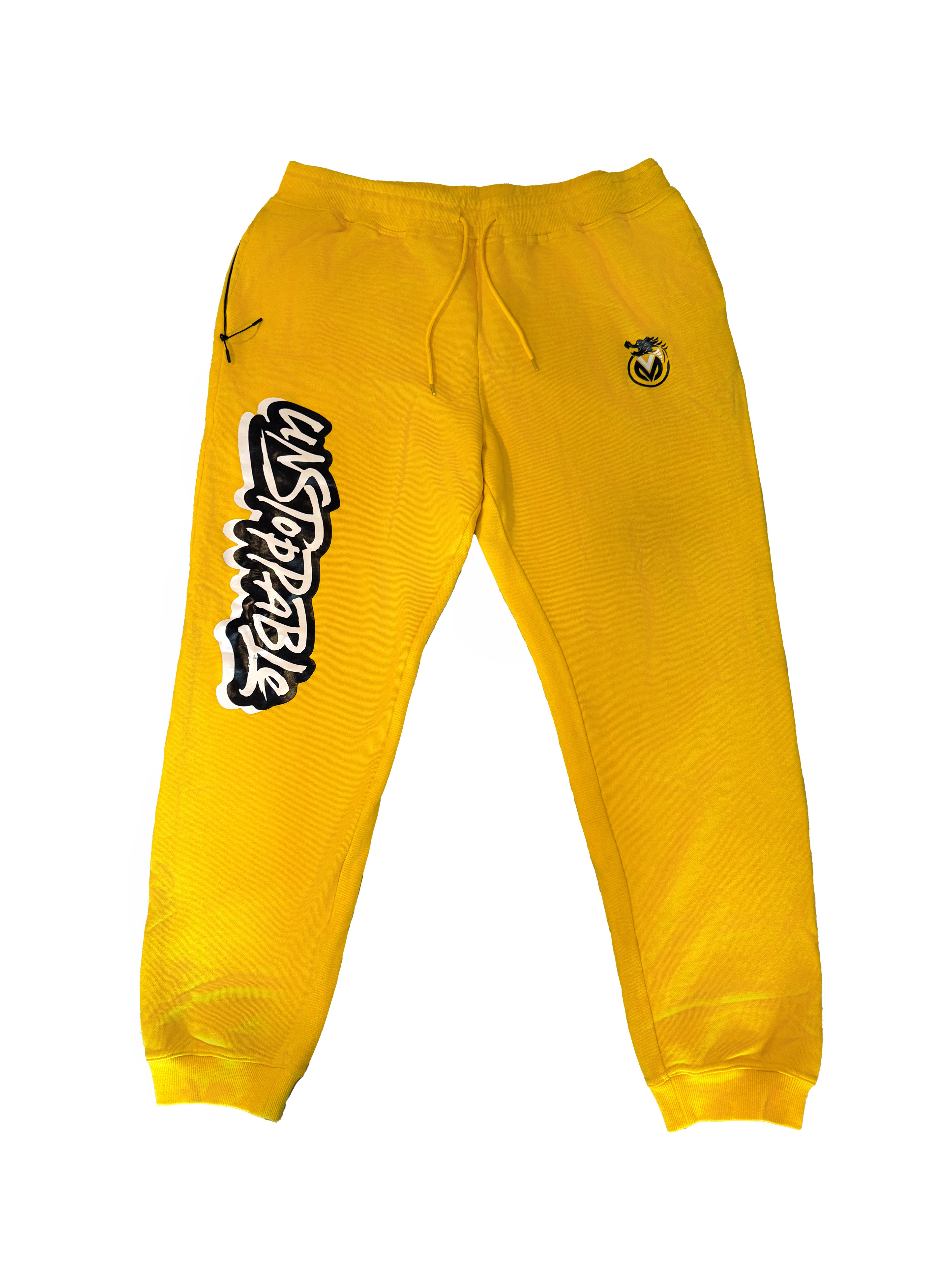 Banana Peel 100% cotton VONN MARC Sweat suit in bright yellow with unique graphic design.